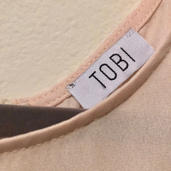 Tobi Color Block Tan and Coral Tank Top - Picture 3 of 6